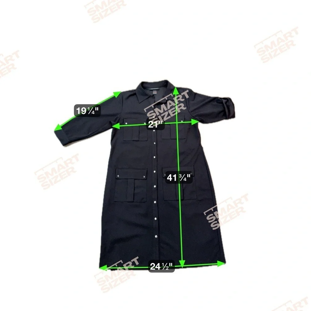 Ashley Stewart Black Shirt Dress Button Front Belted Midi Career Workwear - Picture 6 of 6